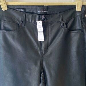 NWT White House Black Market Coated Canvass Slim Bootcut High Rise Pants Siz…